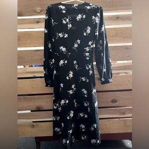 Kensie black floral wrap dress, size M